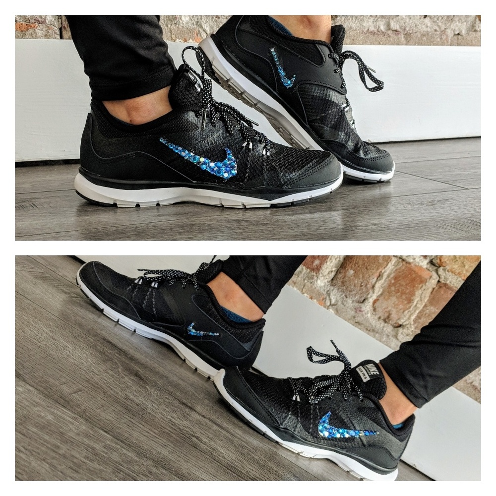 Rhinestone black Nike shoes!